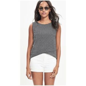 Madewell striped crossover grey and black tank small